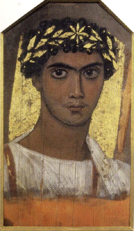 unknow artist Funerary Portrait a Young Man in a Gold Wreath